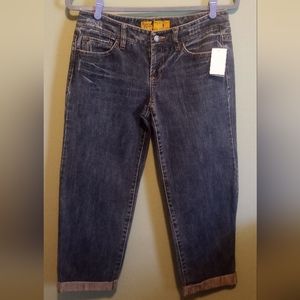 NWT Rustic Denim cuffed denim capris, rolled hem, size 8